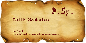 Malik Szabolcs névjegykártya
